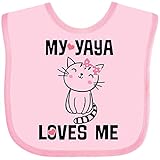 inktastic My Yaya Loves Me Girls Baby Bib Pink 2bad7