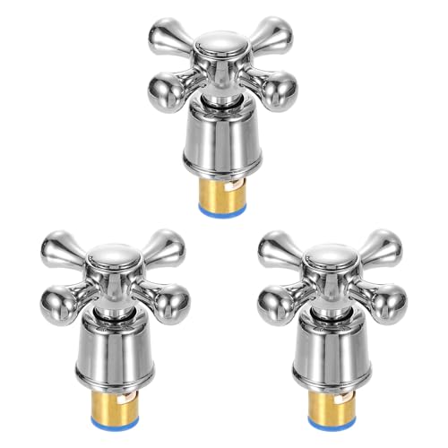 Poignées de robinet de douche en alliage argenté durable | Lot de 3 - 2