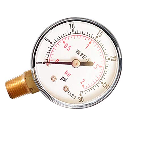 Loriver Water Hydraulic Pneumatic Air Oil Pressure Gauge 1/8 BSPT Thread