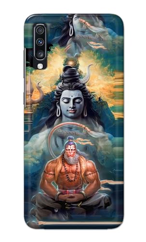 Image of PRINTFIDAA Printed Hard Back Cover Case for Samsung Galaxy A70 | Samsung Galaxy A70s Back Cover (Lord Shiva and Hanuma) -112