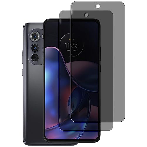 KELOLIN [2 Pack] Privacy Screen Protector for Motorola Moto Edge 2022 9H Hardness Anti-Scratch Anti Spy Tempered Glass Screen Protector for Motorola Moto Edge 2022