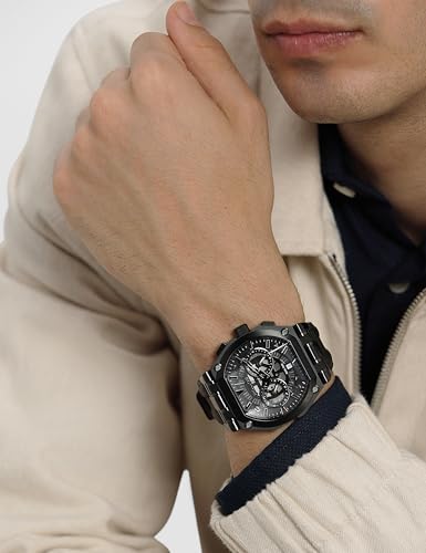 Image of Police Black Dial Multifunction Leather Strap Watch for Men