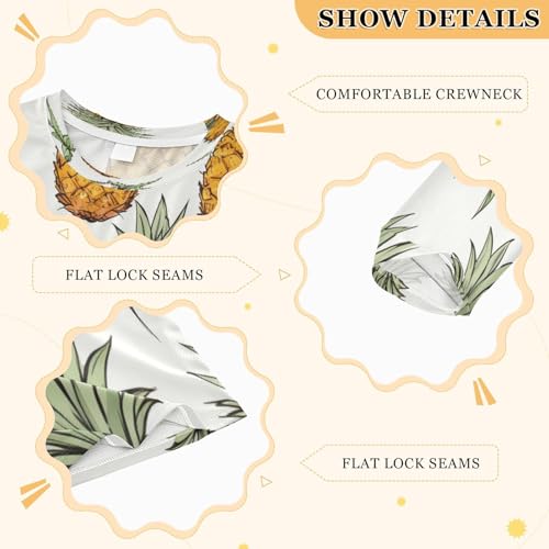 Boys Rash Guard Swim Shirt Long Sleeve UPF+ 50 Sun Shirts Quick Dry Shirt Pineapple Fruit for Toddler Kids3