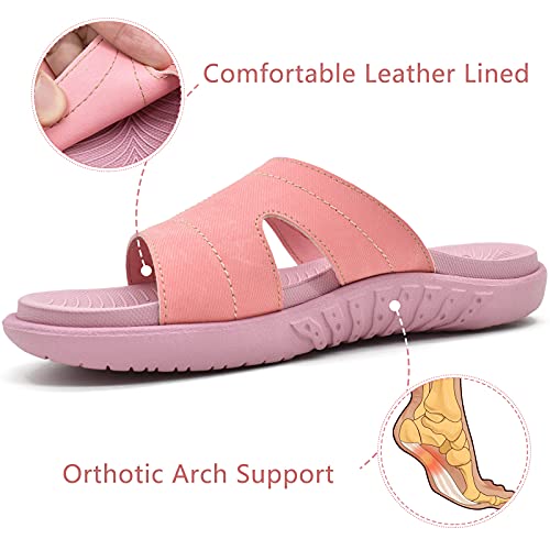 Image of KuaiLu Womens Fashion Orthotic Slides Ladies Athletic Yoga Mat Memory Foam Walking Sandals Thick Cushion Recovery Summer Beach Slippers Comfortable Plantar Fasciitis Arch Support