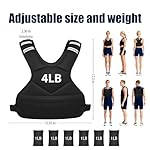 Adjustable Weighted Vest for Women Men, 4-10lb/12-18lb/ Vest with 6 Ironsand Weights, Weight Vest with Reflective Strip for Running, Walking, Exercise, Strength Training - Image 3