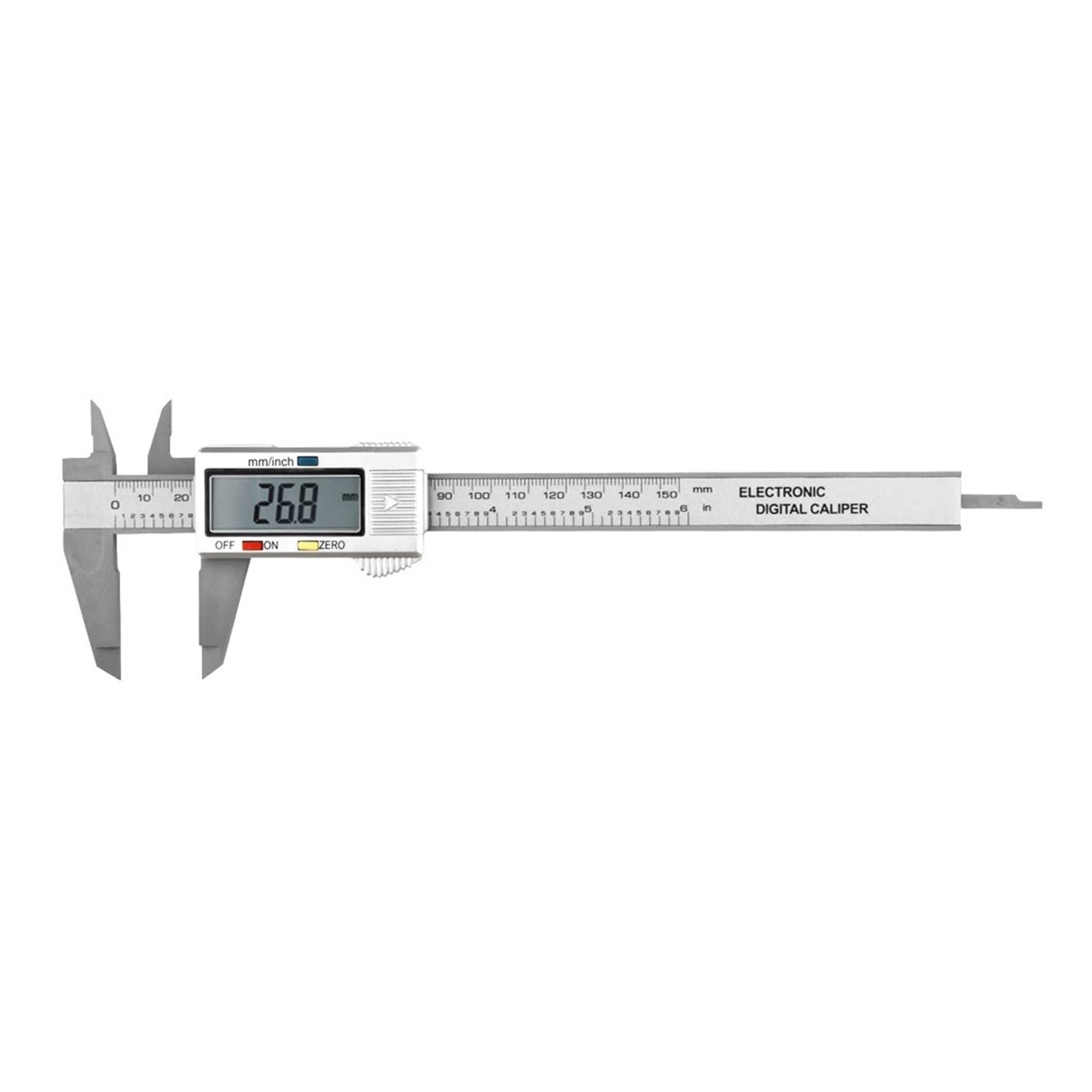 SWENEEN 150Mm 100Mm Electronic Digital Caliper Carbon Fiber Dial Vernier Caliper Gauge Micrometer Measuring Tool Digital Ruler,Silver 150mm