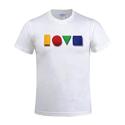 JMPTWY Men Jason Mraz Love Is A Four Letter Word Crew Neck Shirt White