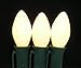 7 Watt C7 Ceramic White Outdoor Patio Party Christmas Novelty Replacement Bulbs, 25 Pack (White)