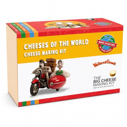 Wallace & Gromits Cheeses of The World Cheese Making Kit | Make 11 Homemade Cheeses | DIY Cheese Making Kit with Cheese Mould Herbs Spices & Recipes | Gift for Cheese Lovers