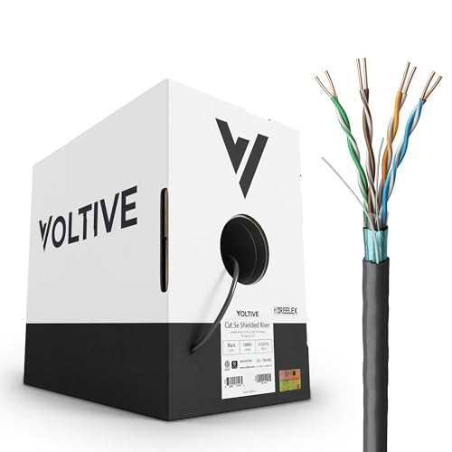 Cable Ethernet Cat5e FTP 1000ft Voltive Negro miniatura 1