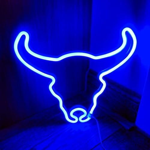 Image of Cow Neon Sign Led Cute Western Cowboy Light up Sign for Wall Bedroom Dorm Bar Counter Party Indian Decor,LED Neon Night Lights Battery and USB Powered,Neon Lights Cow Gifts for Kids
