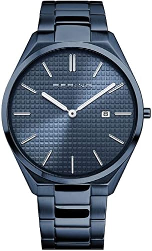 BERING Men Analog Quartz Ultra Slim Collection Watch with Stainless Steel Strap & Sapphire Crystal 17240-XXX