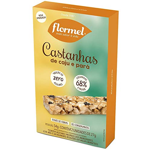 Barra Castanhas Pará + Caju Zero 54 g Flormel