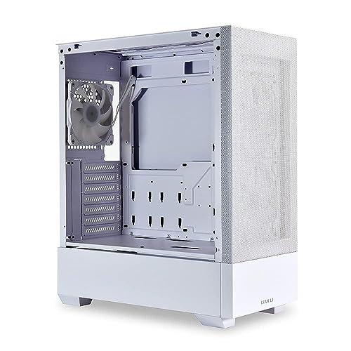 Image of Lian Li LANCOOL 205 MESH - White Tower Chassis Computer Case I Gaming Cabinet - Support ATX /M-ATX /Mini-ITX MBI Tempered Glass Steel Side Panel I 2 X 140mm ARGB Fan Front and 120mm ARGB Fan Rear