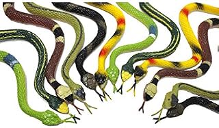 Fun Central 12 Pack - 14 inch Rubber Snake Toys for Kids
