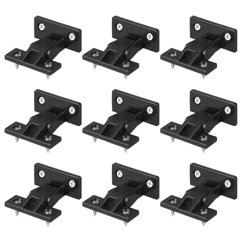 TEHAUX Quick Fitting Furniture Panel 10pcs Push-on Fitting Nylon False Front Cabinet Clips with Screws Mounting Hardware Cabinet Panel Installation Clip for Furniture (Black) Location Clips