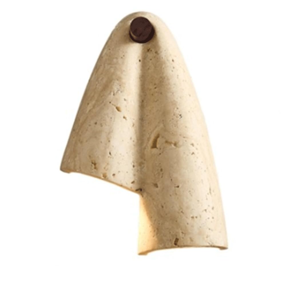 SHUANGZ Modern Art Travertine Wall Sconce, Natural Stone Wall Light Fixture, Rustic Round Wall Lamp for Bathroom, Bedroom, Living Room, Stairway, Hallway, Decoration Stone Wall Lamps Hardwired Light