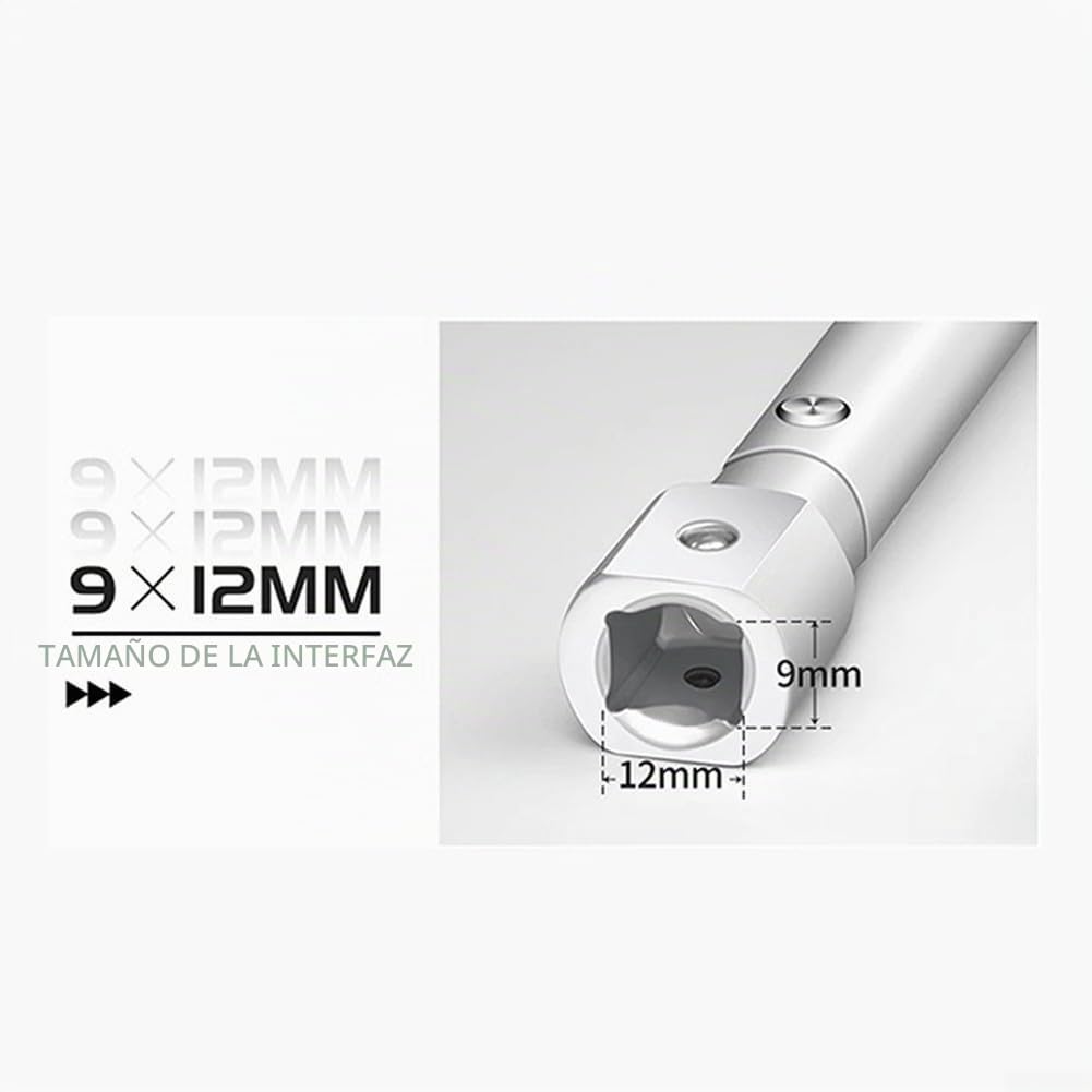 Juego de llaves dinamométricas digitales, rango ajustable de 6,8-135 Nm con indicador LED y almacenamiento de memoria de señal acústica, para aplicaciones industriales automotrices