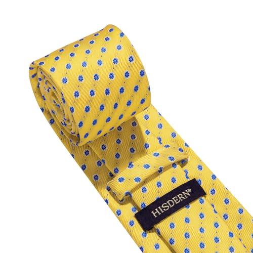 Image of HISDERN Ties for Men Paisley Tie and Pocket Square Woven Classic Floral Mens Ties Handkerchief Set Wedding Party Necktie