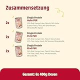 animonda Carny Katzen Nassfutter Single Protein Mix Pur (6 x 400g), Katzenfutter mit nur einer Proteinquelle, Futter für ausgewachsene Katzen