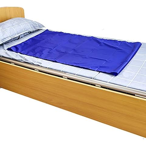 HNYG Reusable Flat Slide Sheet for Patient Transfer, Turning, and Repositioning in Beds, Hospitals and Home Care, Sliding Draw Sheets to Assist Moving Elderly and Disabled (Blue, 110x70 CM) Cover