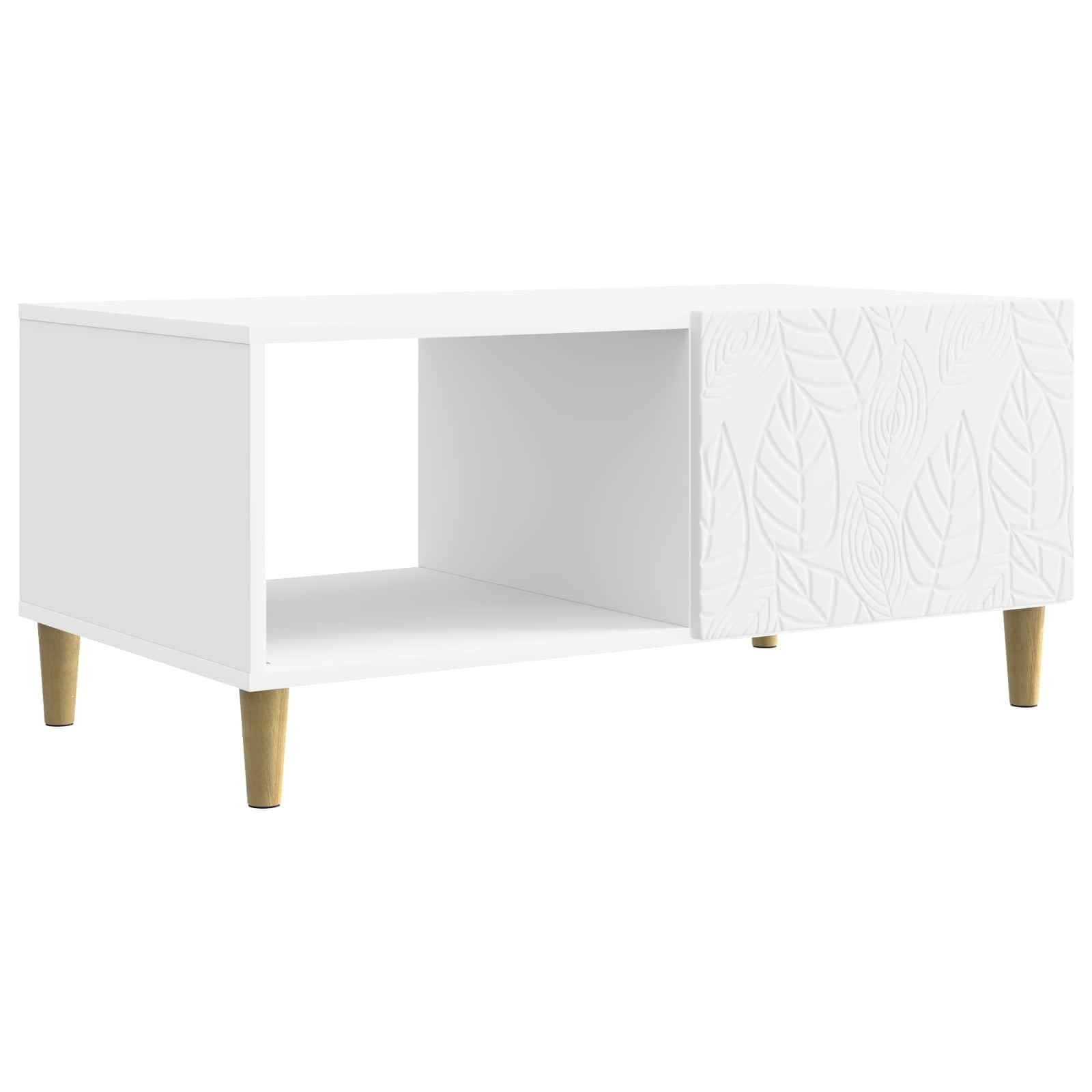 Table basse blanche salon design minimaliste et stable