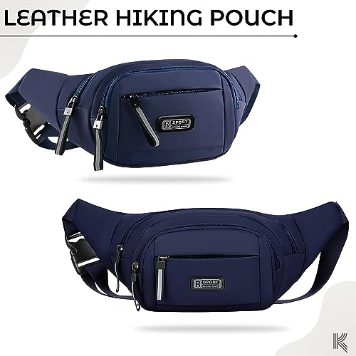 Image of Kraptick Premium Unisex Waist Bag for Men and Women - Stylish Waist Pack, Fanny Pack, Running Waist Pack (Blue)