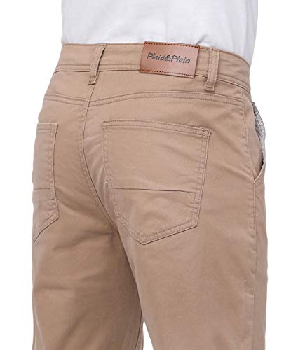Plaid&Plain Men’s Skinny Khaki Pants Skinny Fit Chinos3