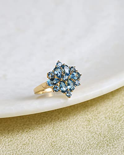 YoTreasure Rainbow Moonstone Labradorite Black Onyx Green Onyx London Blue Topaz Rhodolite Garnet 14K Gold Over 925 Silver Rings Jewelry4