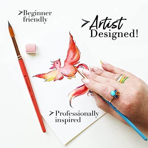 Paintcrush Travel Watercolor Brushes For Artists + Pouch- Set Of 6 Watercolor Paint Brushes For Beginners & Pros-Water Color Brushes-Assorted Paint Brushes W/Watercolor Detail Brush & Watercolor Brushes Dagger… thumb #5