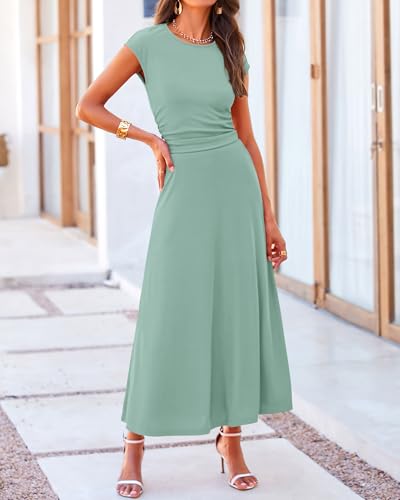 image for BTFBM Summer Outfits For Women 2026 Two Piece Sets Casual Crew Neck Sh