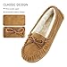 FIBURE Womens Moccasin Slippers Micro Suede Cozy Indoor Outdoor House Shoes Brown Size 8 US