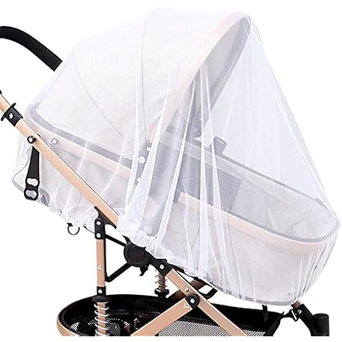MUSEDAY Pram Net Universal Mosquito Net for Stroller Baby Infant Insect Net Protection Cover for Pushchair Car Seat Buggy Carrycot Bed Stroller Bassinet Basket Jogger Travel Cot (White) Cover