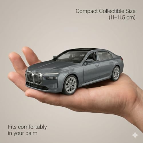Image of Wizplex MSZ 1:43 BMW i7 Diecast Car (11.2 cm) Licensed Model with Openable Doors & Pull Back Action - Mini Collectible Toy for Kids & Gifting