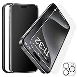 Esanik for iPhone 15 Pro Max Matte Glass Screen Protector + 1 pack lens protector, Anti-Glare & Anti-Fingerprint,Anti-Reflection,Bubble Free, Smooth as Silk, 9H Glass Screen Cover
