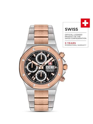 Image of Swiss Military Hanowa Damask Legends Fireball Grey Round Dial Swiss Made Automatic Watch for Men | SMWGL0007060