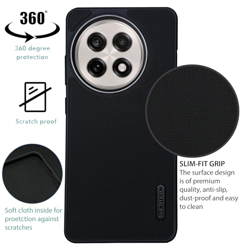 Image of NIUKIN Super Frosted Shield Pro Soft Mobile Back Case for OnePlus 13R | Silicone TPU Shockproof Scratchproof Cover | Black