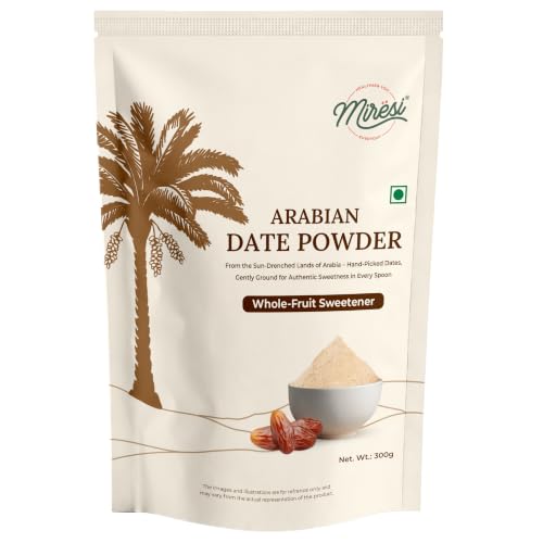 Image of Miresi Date Powder - 100% Natural Dates Powder Organic- Dates Powder for kids - Chemical-Free & No Additives - Ideal for Baking, Cooking, Smoothies | Date Powder For Babies and Kids - 300g