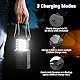 LED Campinglampe Solar, Wasserdicht LED Camping Laterne, Notfallleuchte mit Handkurbel, Eingebaute 3000mAh Akku für Wandern, Angeln, SOS, Ausfälle (Schwarz)