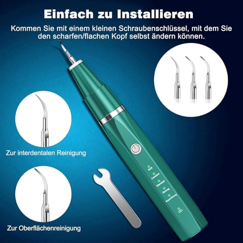 Zahnsteinentferner Zahnreiniger Ultraschall für Hund und Katze, Zahnpflege Set für Hunde & Katzen, Zahnreinigung und Reinigungsset Bekämpft Zahnstein Mundgeruch & Zahnfleischentzündungen, Grüner