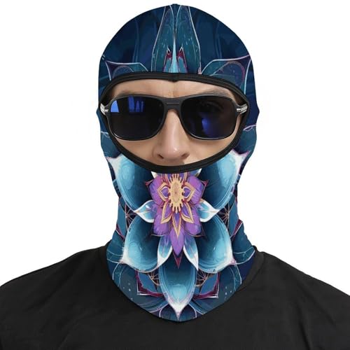 Pasamontañas para hombre y mujer con estampado bohemio floral, máscara facial térmica para clima frío, equipo para motocicleta, máscara de esquí para invierno miniatura 3