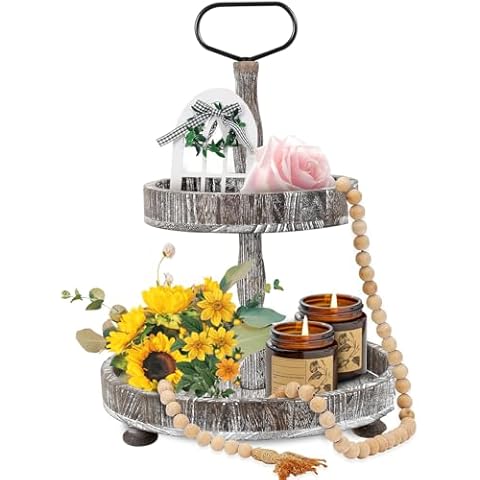 2 Tier Wooden Cake Display Stand Cover