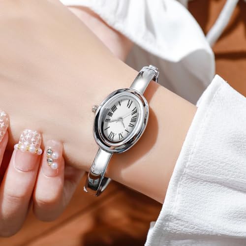 Image of Shocknshop Elegant Oval Roman Dial Women Quartz Fashion Bracelet Strap Ladies Wrist Watch for Woman and Girls -WCH197