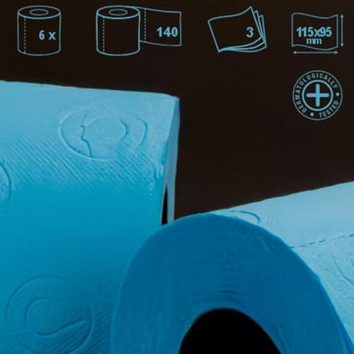 Renova Toilet Roll - Blue Paper (6 Roll Pack)
