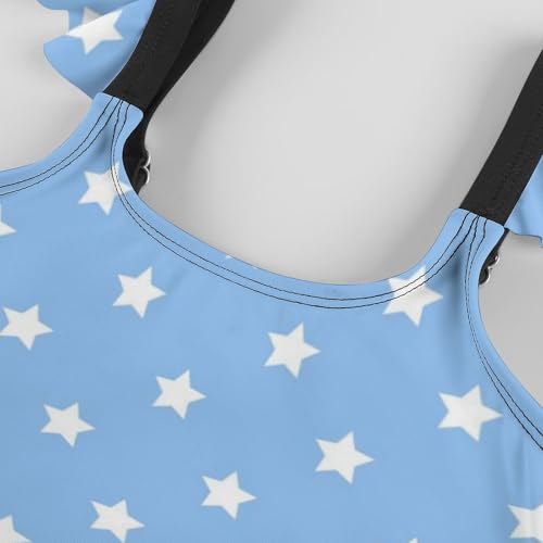 Image of Girls One Piece Swimsuit Polka Dots Ruffles Swimwear Bathing Suits 3-12 Years