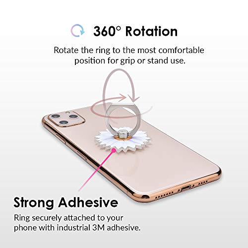 Image of Velvet Caviar Cell Phone Ring Holder - Finger Ring & Stand - Improves Phone Grip Compatible with iPhone, Galaxy and Most Cases (Except Silicone /Leather) - Daisy