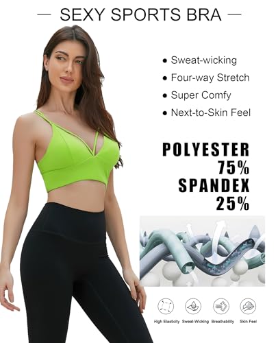 Image of MotoRun Bralettes for Women, Strappy Sports Bra Push up Bralette Sexy Bras Rave Top