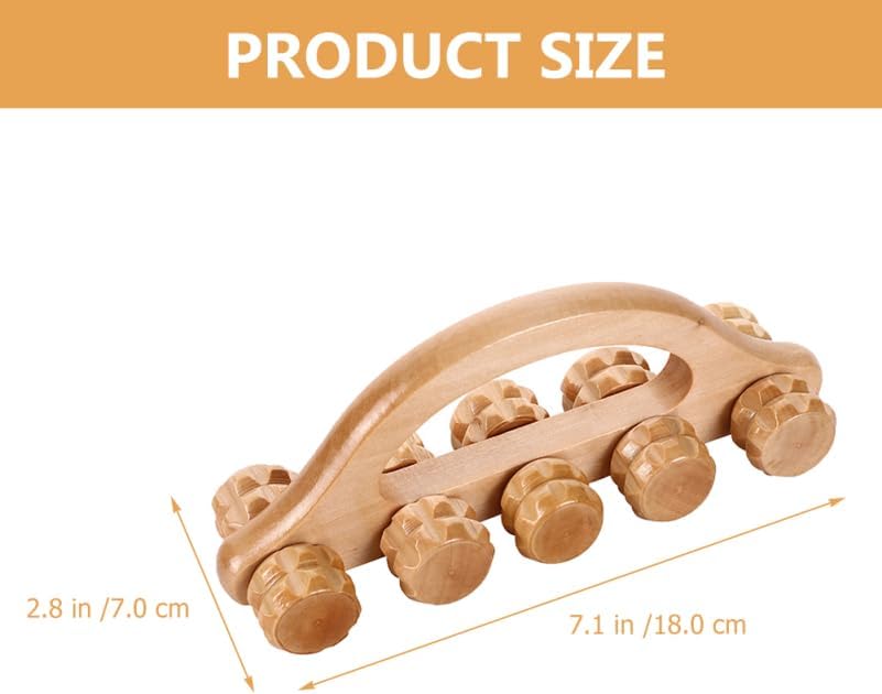 Healifty Wooden Massage Roller Ball Handheld Muscle Relief Tool for Back Neck Legs Portable Massager for Relief Improved Circulation Deep Tissue Massage Tool - Image 2