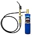 BLUEFIRE HZ-8150 Double Heads Swirl Flame Self-Ignition Hosed Turbo Torch 5' long Hose Trigger Start MAPP MAP Propane Welding Blowtorch Nozzle for brazing large diameter copper pipes, Torch Only