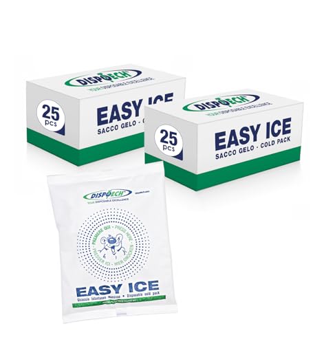DISPOTECH - Ghiaccio Istantaneo monouso, Busta in PE - 2 Box 25pz, 50 unità - EASY ICE 14 x 18